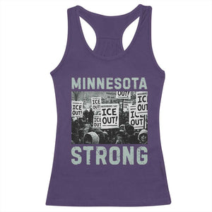 Minnesota Strong Racerback Tank Top Minneapolis ICE Out Anti ICE Protest Right Now TS14 Purple Print Your Wear