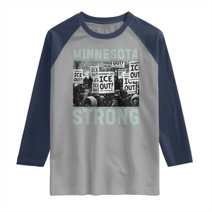 Minnesota Strong Raglan Shirt Minneapolis ICE Out Anti ICE Protest Right Now TS14 Sport Gray Navy Print Your Wear