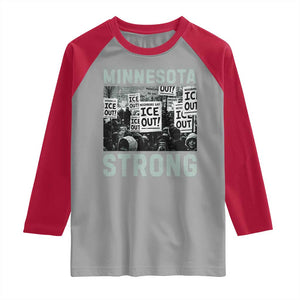 Minnesota Strong Raglan Shirt Minneapolis ICE Out Anti ICE Protest Right Now TS14 Sport Gray Red Print Your Wear