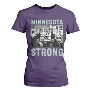 Minnesota Strong T Shirt For Women Minneapolis ICE Out Anti ICE Protest Right Now TS14 Purple Print Your Wear