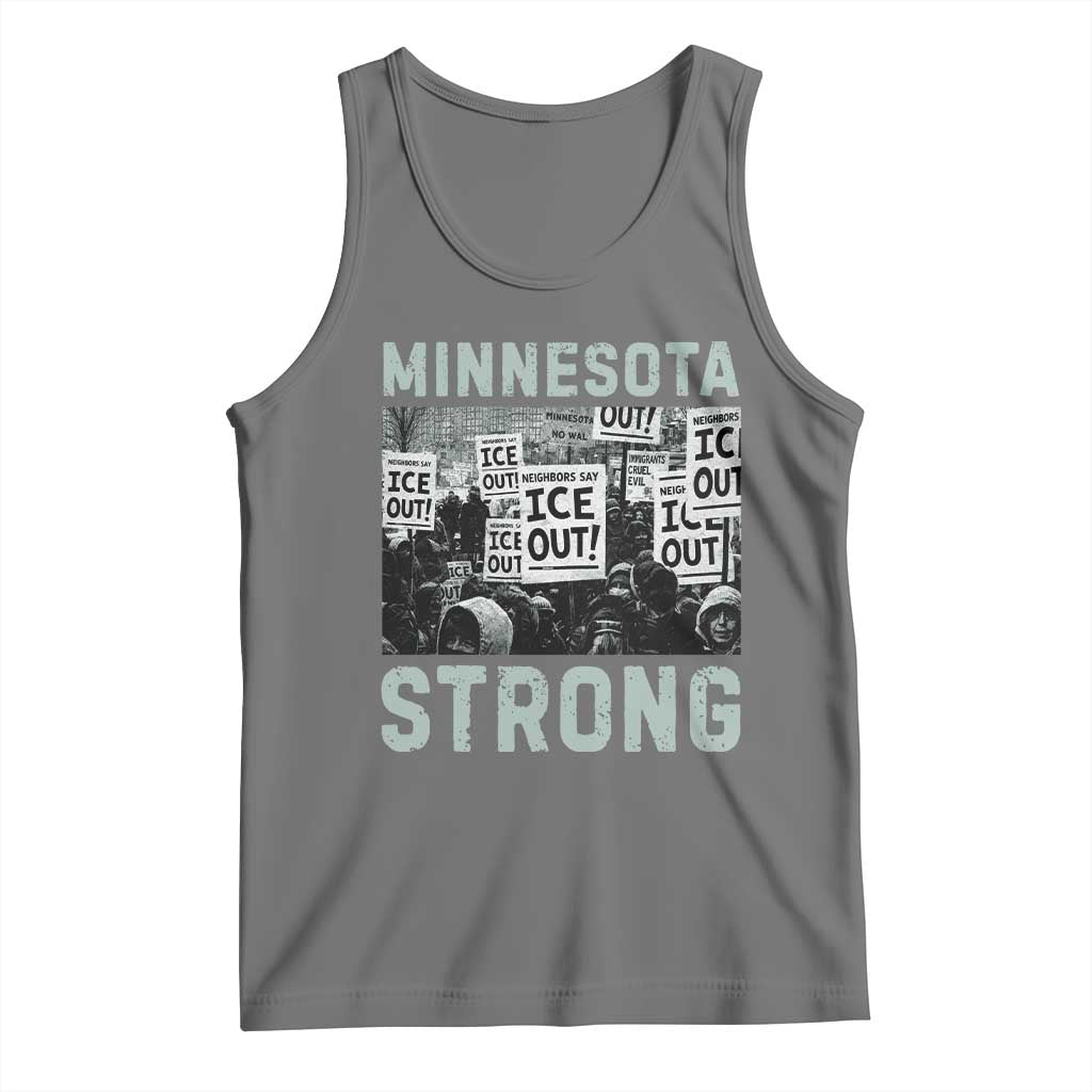 Minnesota Strong Tank Top Minneapolis ICE Out Anti ICE Protest Right Now TS14 Black Heather Print Your Wear