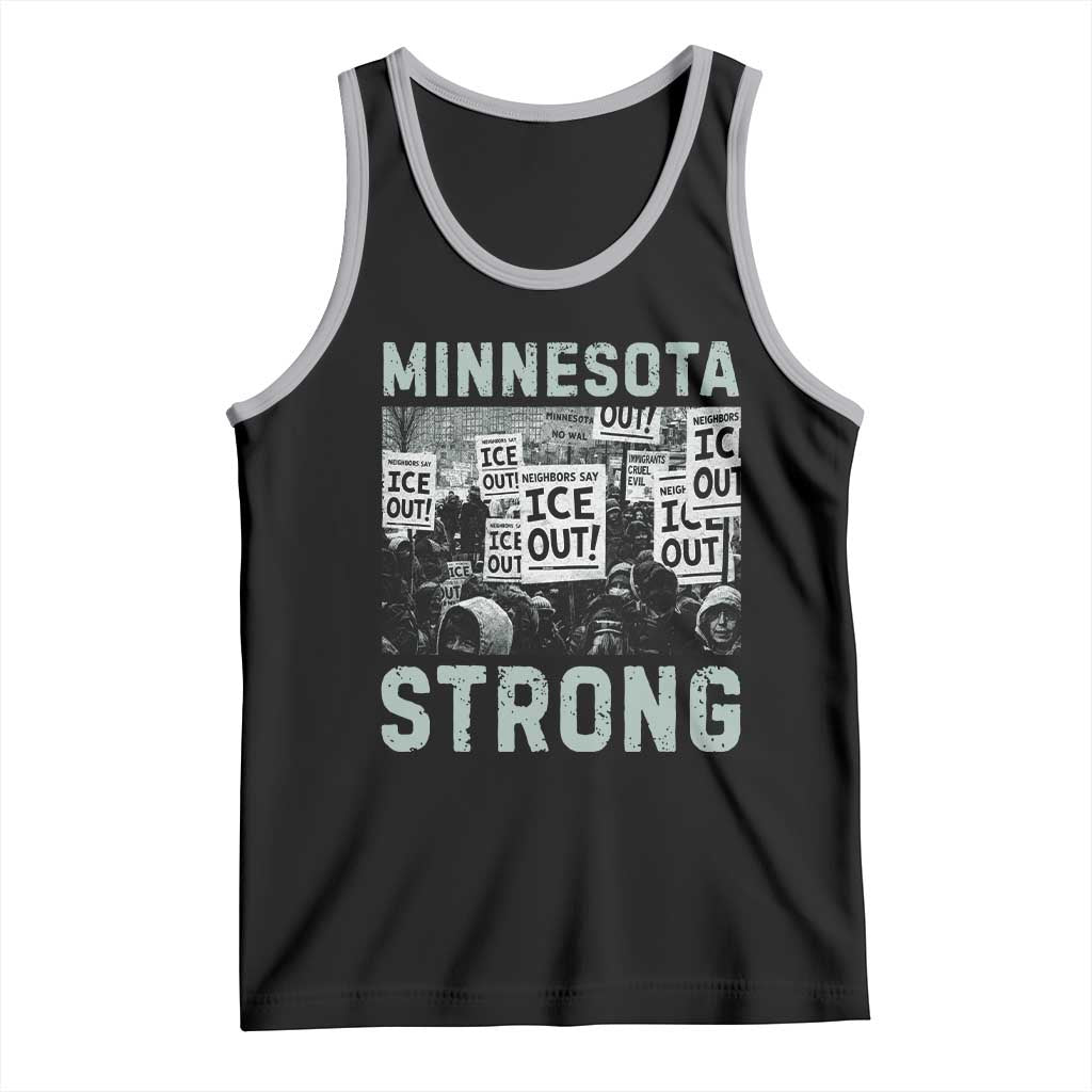 Minnesota Strong Tank Top Minneapolis ICE Out Anti ICE Protest Right Now TS14 Black Athletic Heather Print Your Wear