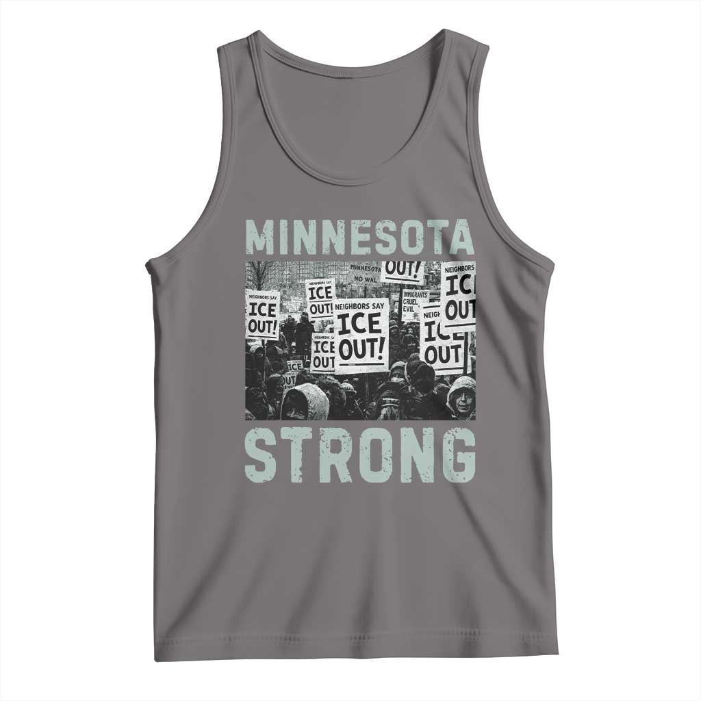 Minnesota Strong Tank Top Minneapolis ICE Out Anti ICE Protest Right Now TS14 Deep Heather Print Your Wear