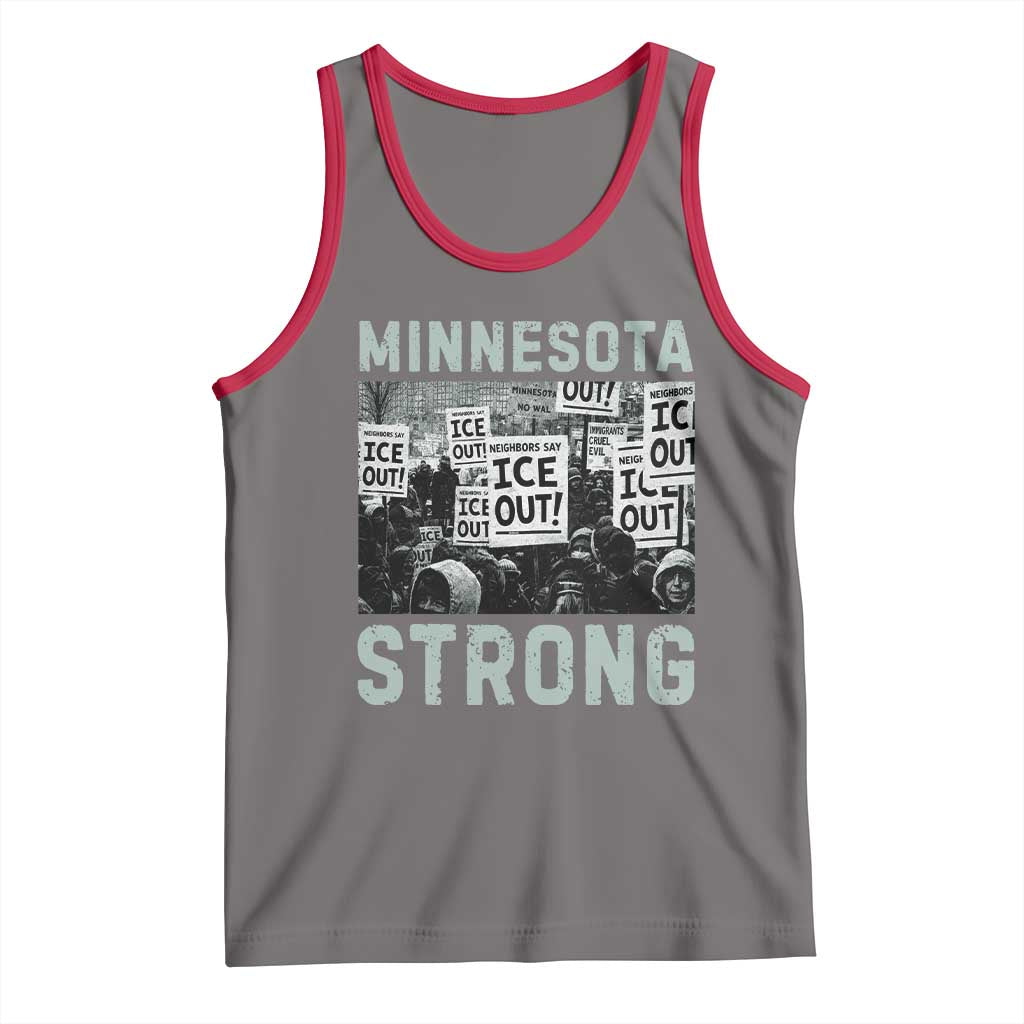 Minnesota Strong Tank Top Minneapolis ICE Out Anti ICE Protest Right Now TS14 Deep Heather Red Print Your Wear