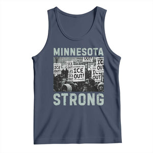 Minnesota Strong Tank Top Minneapolis ICE Out Anti ICE Protest Right Now TS14 Navy Print Your Wear