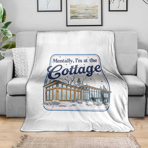 Mentally I'm at the Cottage Throw Blanket Funny Hockey Romance TS14 Print Your Wear