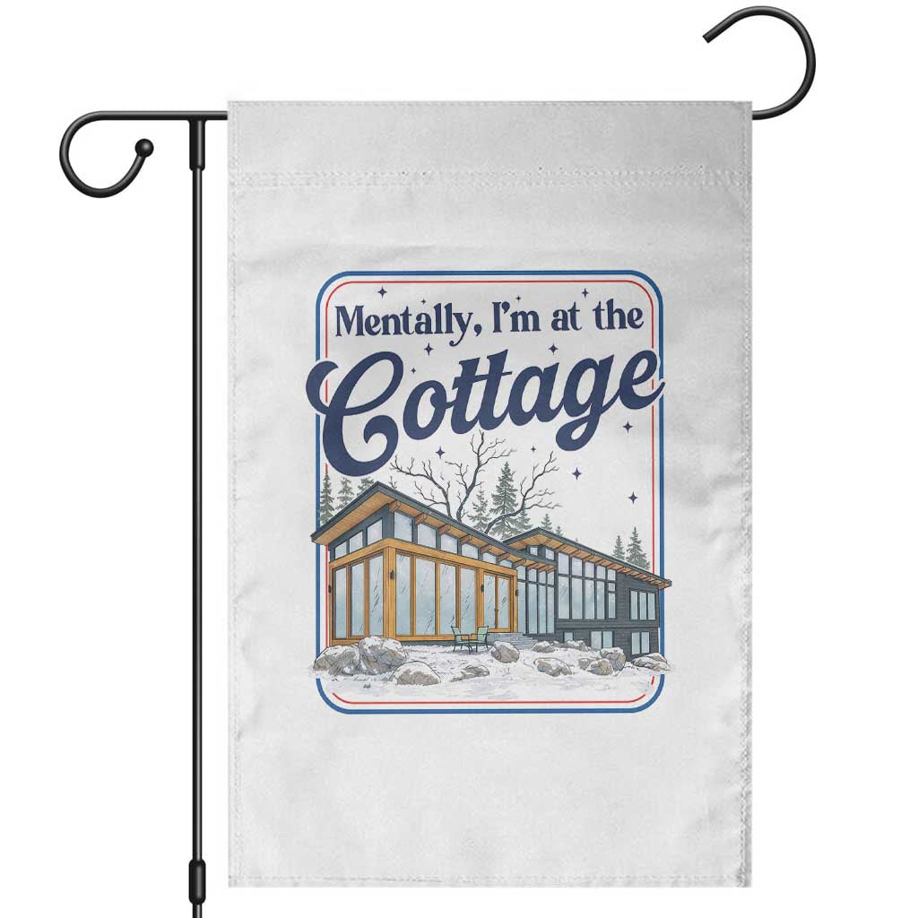 Mentally I'm at the Cottage Garden Flag Funny Hockey Romance TS14 White Print Your Wear