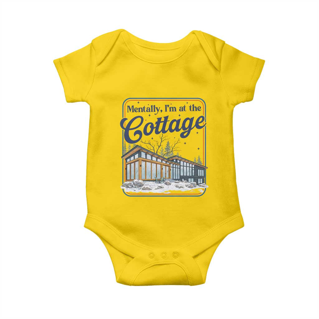 Mentally I'm at the Cottage Baby Onesie Funny Hockey Romance TS14 Daisy Print Your Wear