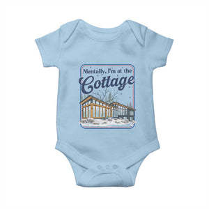 Mentally I'm at the Cottage Baby Onesie Funny Hockey Romance TS14 Light Blue Print Your Wear
