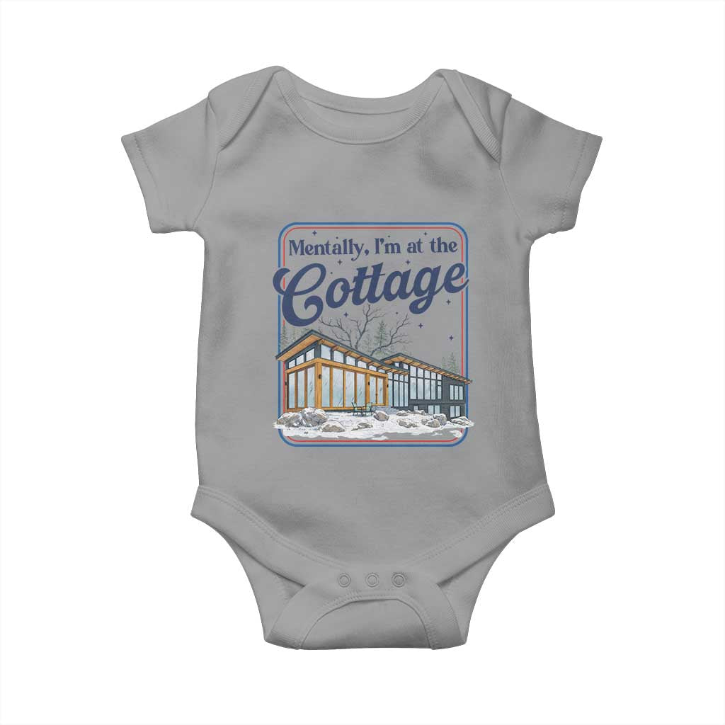 Mentally I'm at the Cottage Baby Onesie Funny Hockey Romance TS14 Sport Gray Print Your Wear