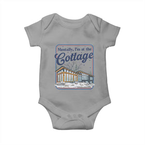 Mentally I'm at the Cottage Baby Onesie Funny Hockey Romance TS14 Sport Gray Print Your Wear