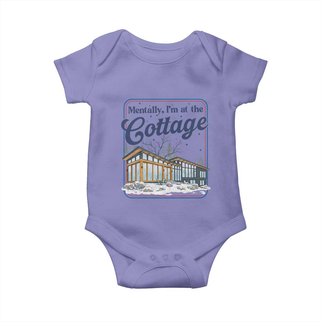 Mentally I'm at the Cottage Baby Onesie Funny Hockey Romance TS14 Violet Print Your Wear