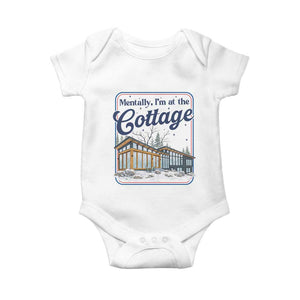 Mentally I'm at the Cottage Baby Onesie Funny Hockey Romance TS14 White Print Your Wear