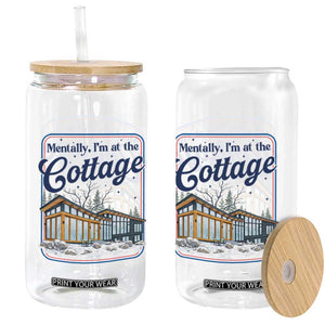 Mentally I'm at the Cottage Glass Can Funny Hockey Romance TS14 Print Your Wear