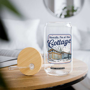 Mentally I'm at the Cottage Glass Can Funny Hockey Romance TS14 Print Your Wear