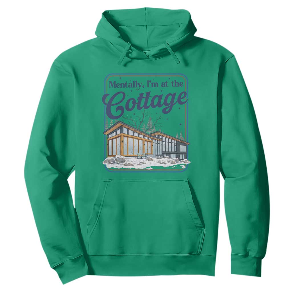 Mentally I'm at the Cottage Hoodie Funny Hockey Romance TS14 Irish Green Print Your Wear
