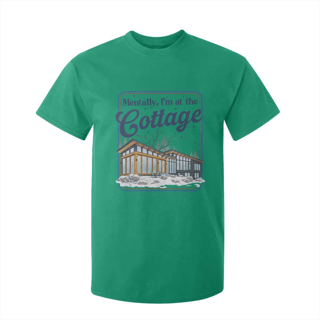 Mentally I'm at the Cottage T Shirt For Kid Funny Hockey Romance TS14 Irish Green Print Your Wear