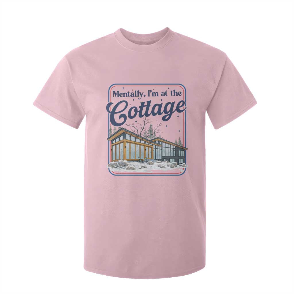 Mentally I'm at the Cottage T Shirt For Kid Funny Hockey Romance TS14 Light Pink Print Your Wear