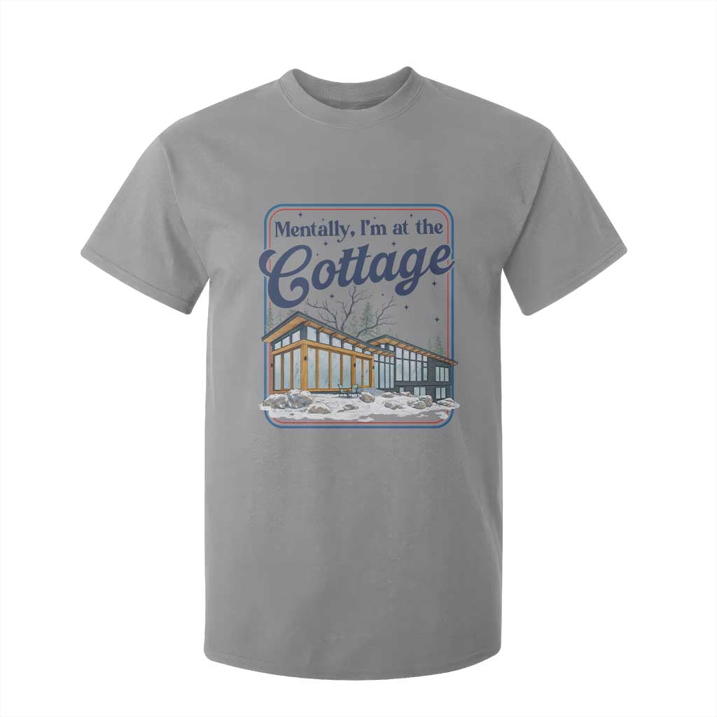 Mentally I'm at the Cottage T Shirt For Kid Funny Hockey Romance TS14 Sport Gray Print Your Wear