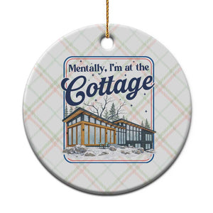 Mentally I'm at the Cottage Ceramic Ornament Funny Hockey Romance TS14 1pc Christmas Plaid Print Your Wear