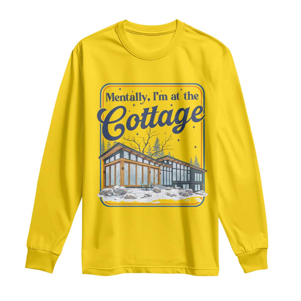 Mentally I'm at the Cottage Long Sleeve Shirt Funny Hockey Romance TS14 Daisy Print Your Wear