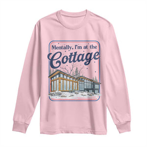Mentally I'm at the Cottage Long Sleeve Shirt Funny Hockey Romance TS14 Light Pink Print Your Wear