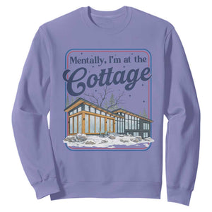 Mentally I'm at the Cottage Sweatshirt Funny Hockey Romance TS14 Violet Print Your Wear