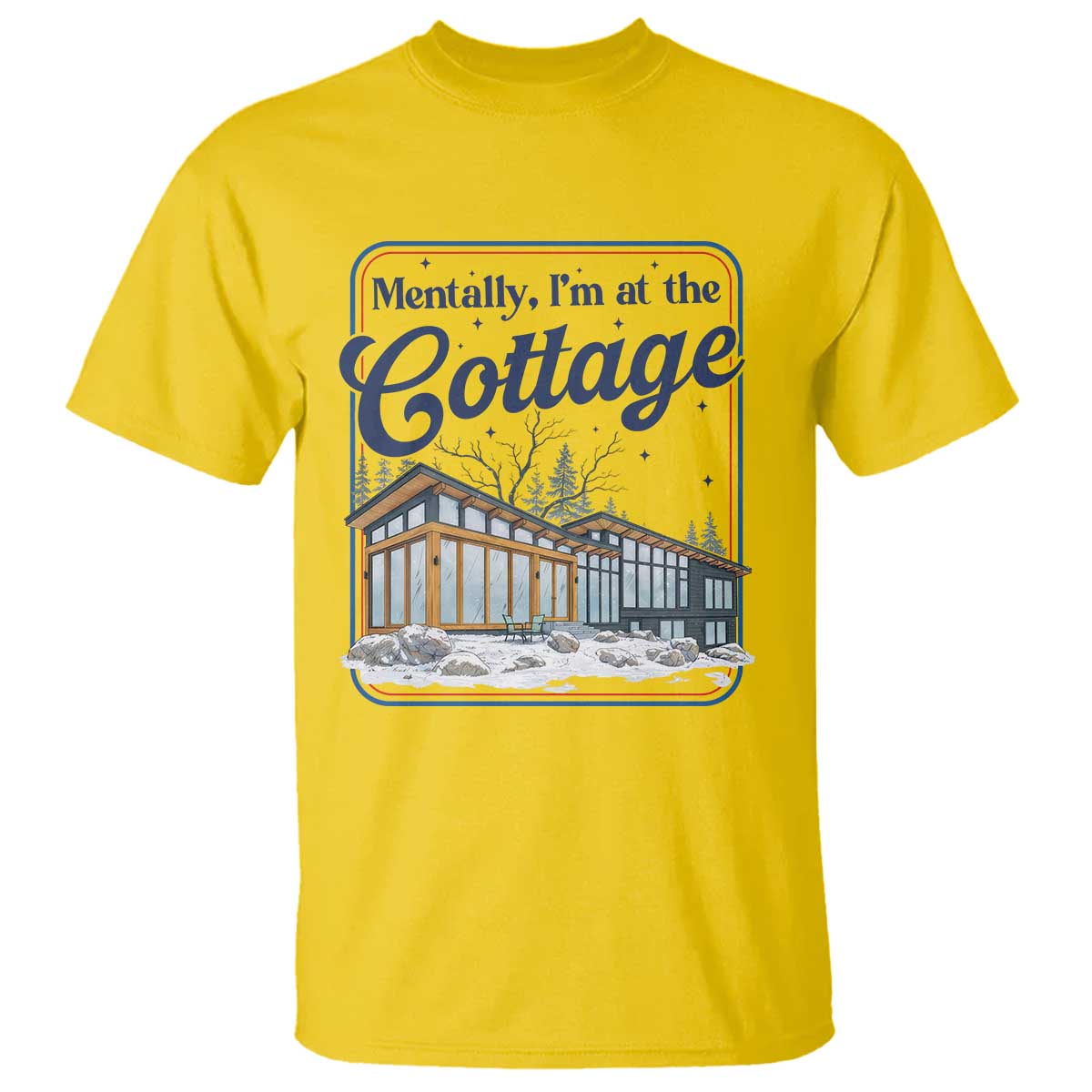 Mentally I'm at the Cottage T Shirt Funny Hockey Romance TS14 Daisy Print Your Wear
