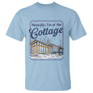 Mentally I'm at the Cottage T Shirt Funny Hockey Romance TS14 Light Blue Print Your Wear