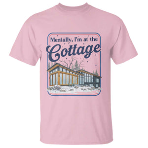 Mentally I'm at the Cottage T Shirt Funny Hockey Romance TS14 Light Pink Print Your Wear