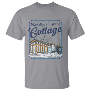 Mentally I'm at the Cottage T Shirt Funny Hockey Romance TS14 Sport Gray Print Your Wear