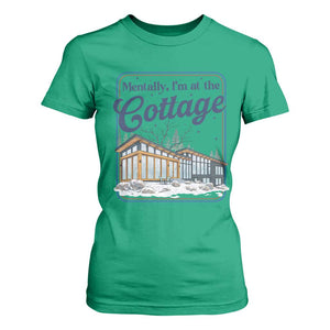 Mentally I'm at the Cottage T Shirt For Women Funny Hockey Romance TS14 Irish Green Print Your Wear