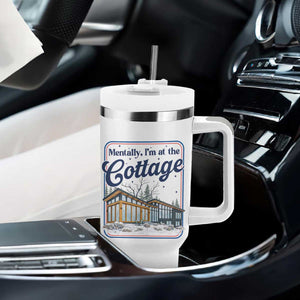 Mentally I'm at the Cottage Tumbler With Handle Funny Hockey Romance TS14 Print Your Wear