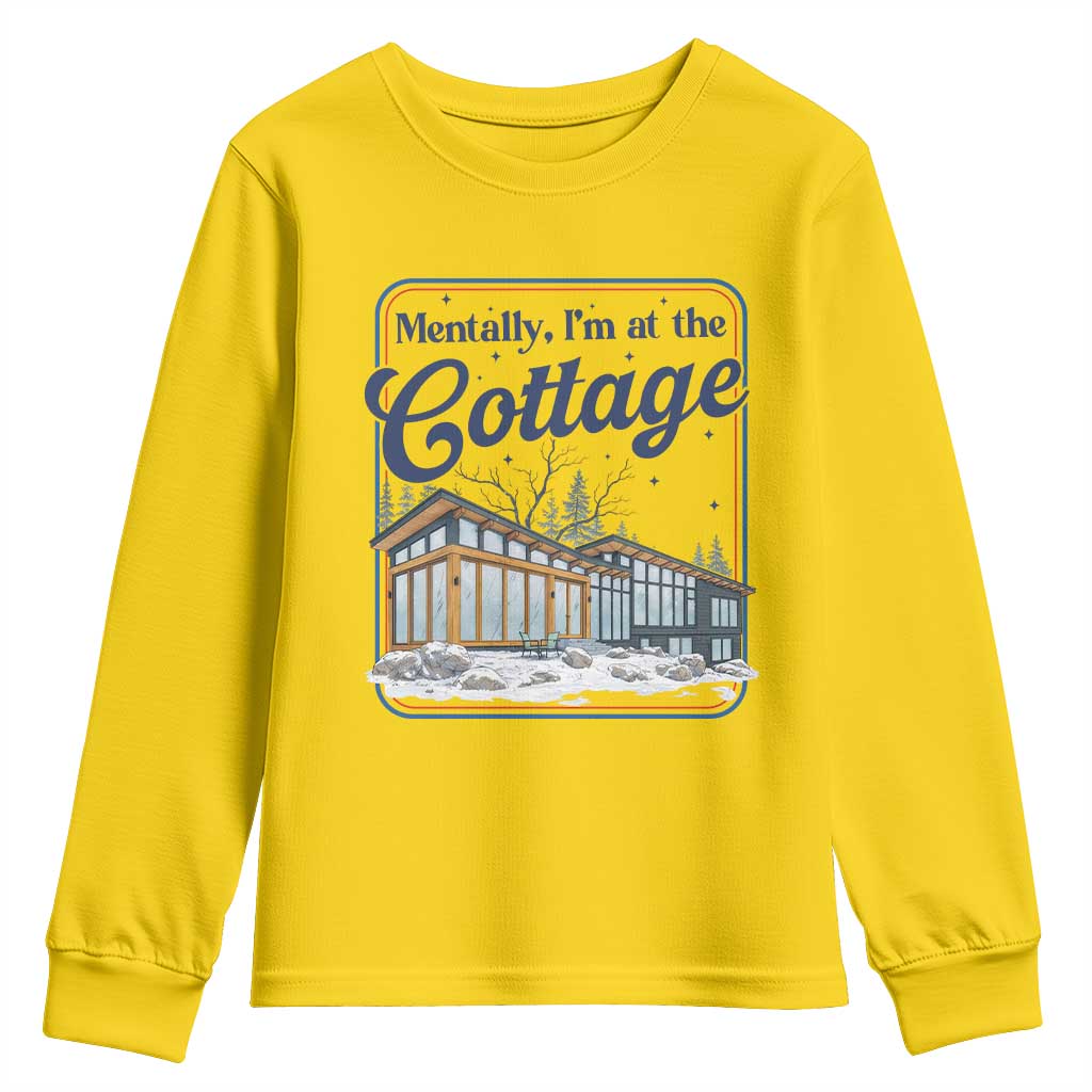 Mentally I'm at the Cottage Youth Sweatshirt Funny Hockey Romance TS14 Daisy Print Your Wear