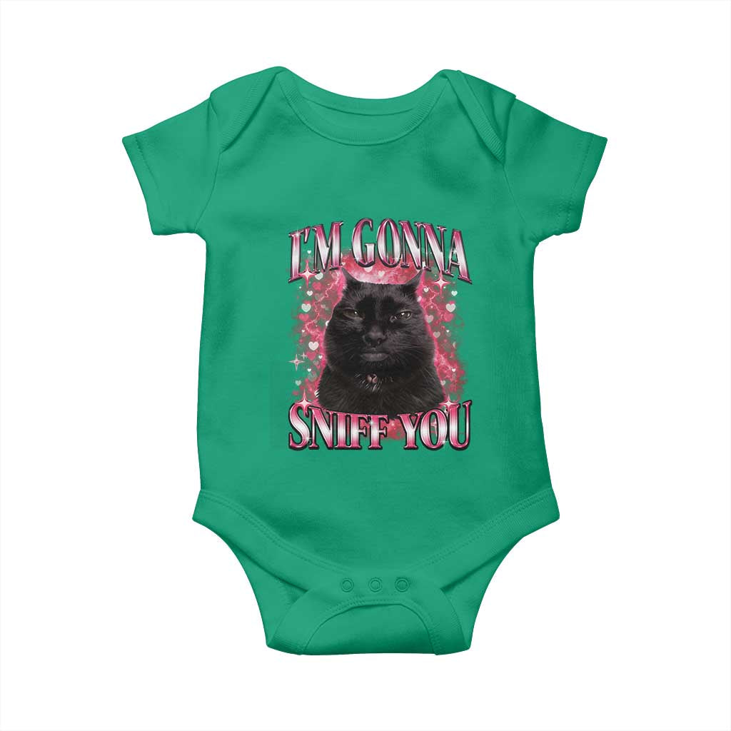 I'm Gonna Sniff You Baby Onesie Funny Black Cat Meme TS14 Irish Green Print Your Wear