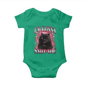 I'm Gonna Sniff You Baby Onesie Funny Black Cat Meme TS14 Irish Green Print Your Wear
