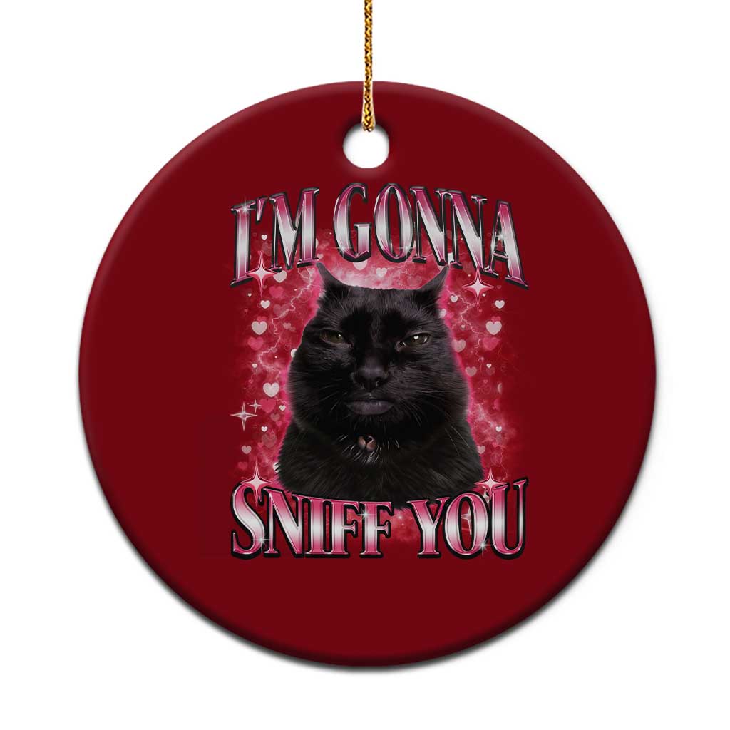 I'm Gonna Sniff You Ceramic Ornament Funny Black Cat Meme TS14 1pc Red Print Your Wear