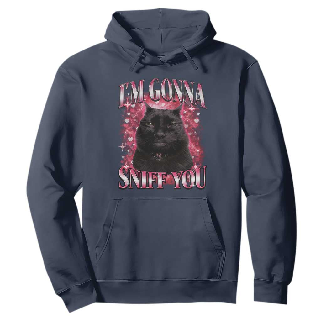 I'm Gonna Sniff You Hoodie Funny Black Cat Meme TS14 Navy Print Your Wear