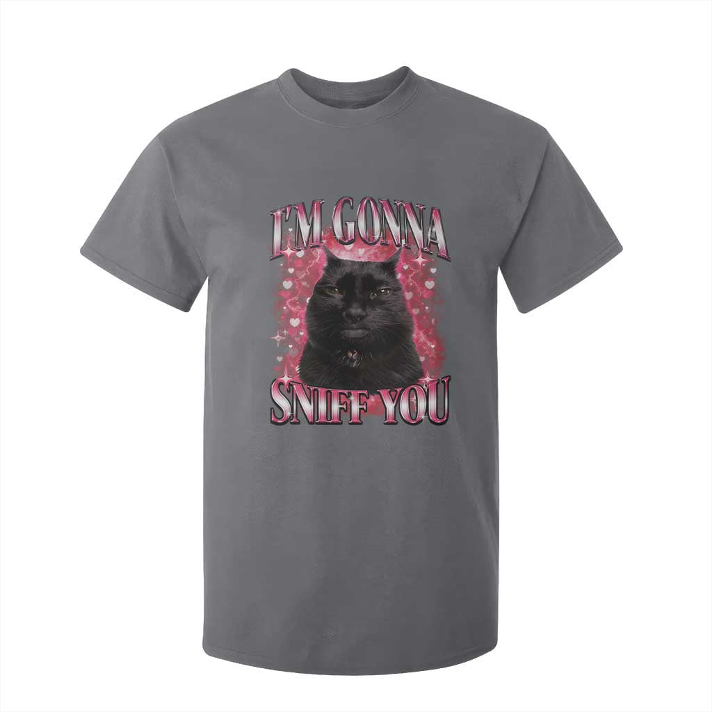 I'm Gonna Sniff You T Shirt For Kid Funny Black Cat Meme TS14 Charcoal Print Your Wear