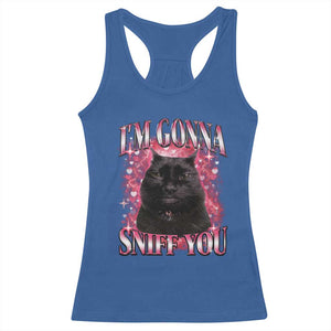I'm Gonna Sniff You Racerback Tank Top Funny Black Cat Meme TS14 Royal Blue Print Your Wear
