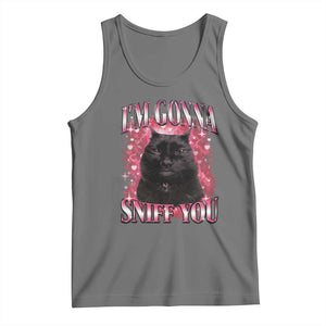 I'm Gonna Sniff You Tank Top Funny Black Cat Meme TS14 Black Heather Print Your Wear