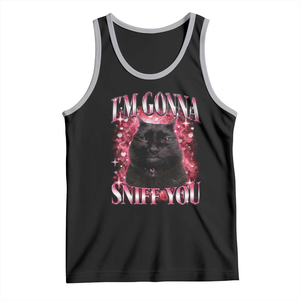 I'm Gonna Sniff You Tank Top Funny Black Cat Meme TS14 Black Athletic Heather Print Your Wear
