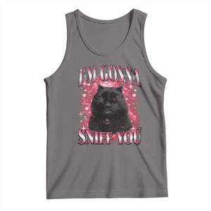 I'm Gonna Sniff You Tank Top Funny Black Cat Meme TS14 Deep Heather Print Your Wear