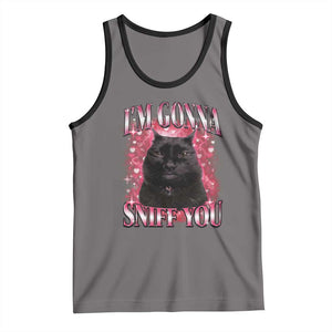 I'm Gonna Sniff You Tank Top Funny Black Cat Meme TS14 Deep Heather Black Print Your Wear