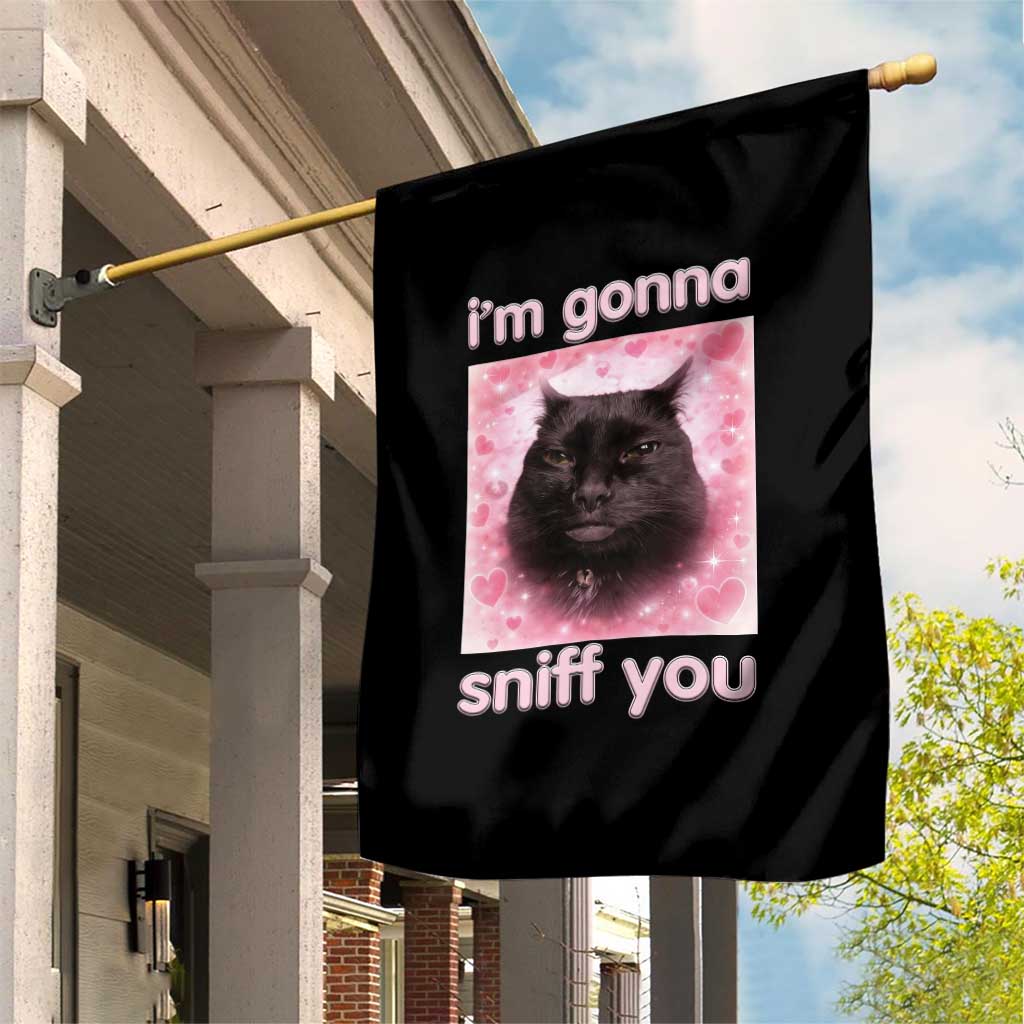 I'm Gonna Sniff You Garden Flag Funny Black Cat Brainrot Meme TS14 Print Your Wear