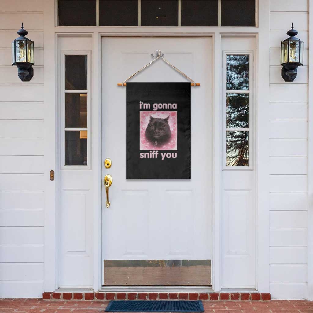 I'm Gonna Sniff You Garden Flag Funny Black Cat Brainrot Meme TS14 Print Your Wear