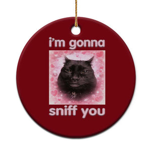 I'm Gonna Sniff You Ceramic Ornament Funny Black Cat Brainrot Meme TS14 1pc Red Print Your Wear