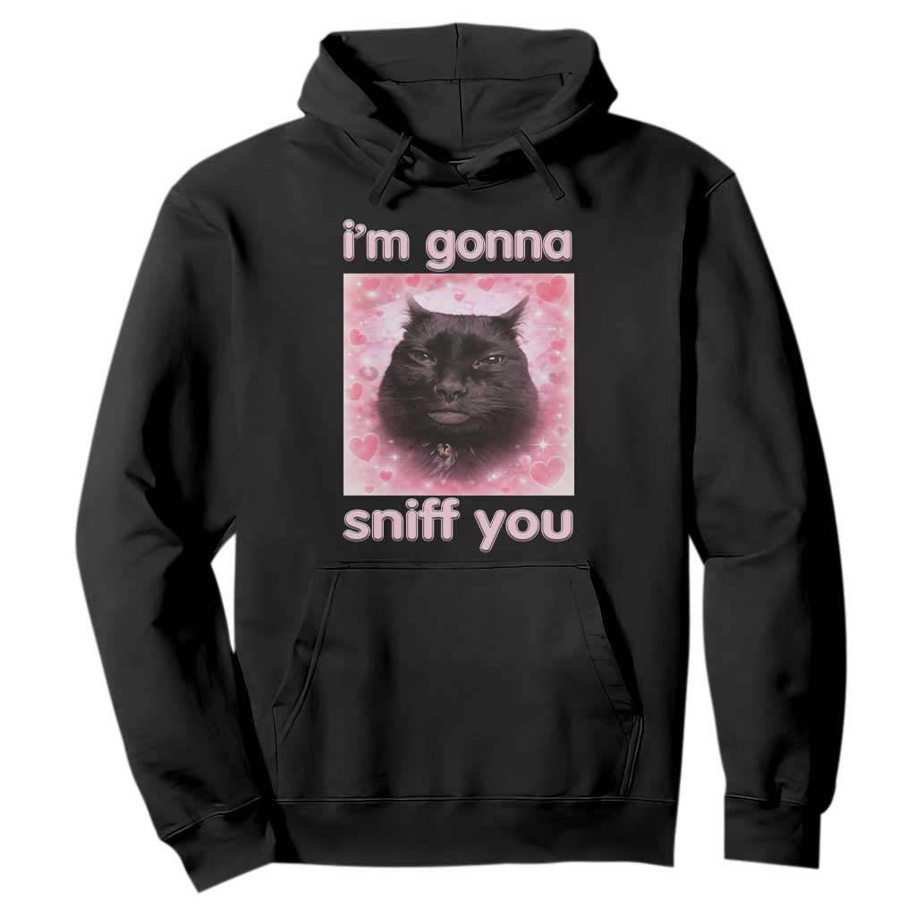 I'm Gonna Sniff You Hoodie Funny Black Cat Brainrot Meme TS14 Black Print Your Wear