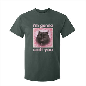 I'm Gonna Sniff You T Shirt For Kid Funny Black Cat Brainrot Meme TS14 Dark Forest Green Print Your Wear