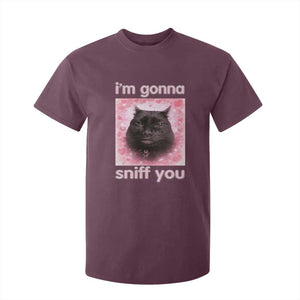 I'm Gonna Sniff You T Shirt For Kid Funny Black Cat Brainrot Meme TS14 Maroon Print Your Wear